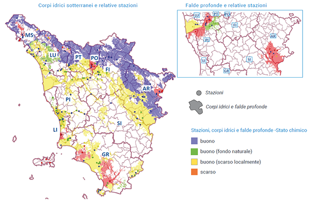 Qualità delle acque sotterranee - Mappa - anno 2023