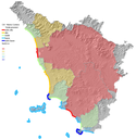 Mappa delle pressioni e degli impatti sulle acque marino-costiere della Toscana - anno 2014