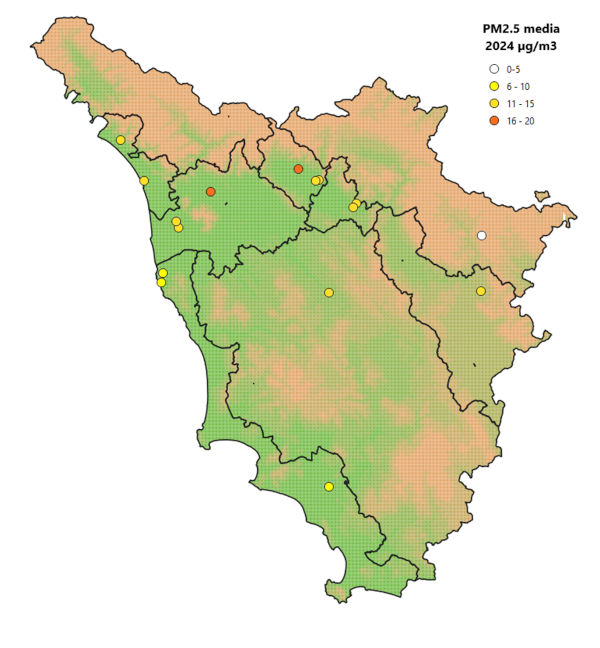 cartina regionale pm 2,5 - 9